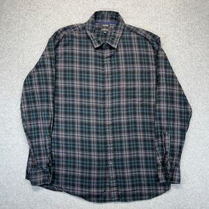 Apt. 9 Flannel Shirt Men’s XL Gray Black Plaid Long Sleeve Pocket